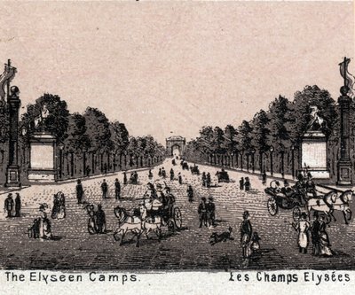 Parijs, Frankrijk: uitzicht op de Champs-Élysées door Unknown artist