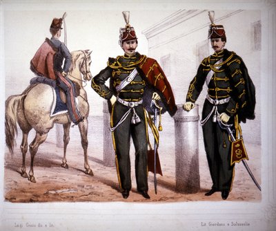 Piacenza Huzaren (Italië), kostuum in 1866 door Unknown artist