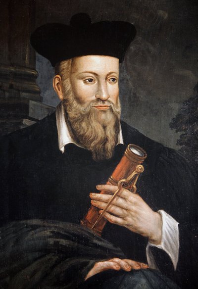 Portret van Michel de Nostre-Dame (Nostre Dame), genaamd Nostradamus, astroloog (1503-1566), detail, Maison de Nostradamus, Salon de Provence, Bouches du Rhone door Unknown artist