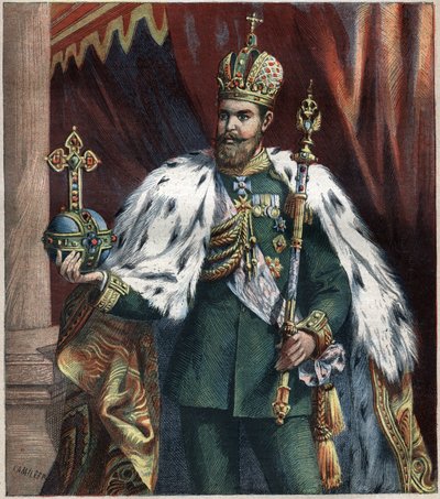 Portret van Alexander III (1845-1895), Keizer van Rusland. Gravure uit 1892. door Unknown artist
