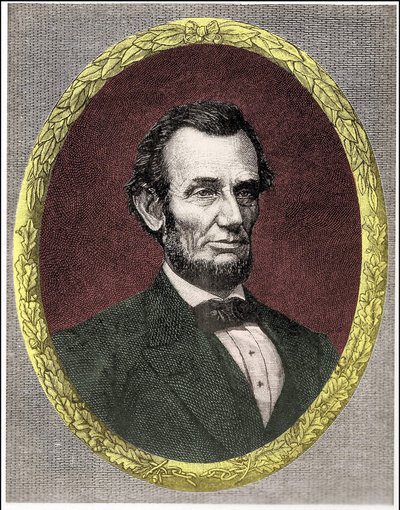 Portret van Abraham Lincoln (1809 - 1865) 16e president van de Verenigde Staten (1861 - 1865) door Unknown artist
