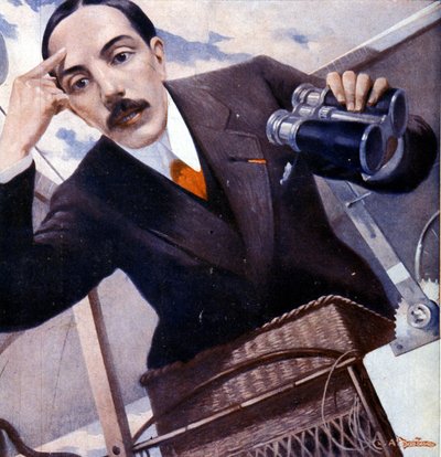 Portret van Alberto Santos-Dumont (1873-1932), Braziliaanse luchtvaartpionier (door Damian) door Unknown artist