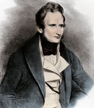 Portret van Alfred de Vigny - Portret van de dichter Alfred de Vigny (1797-1863) door Unknown artist