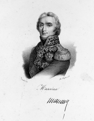 Portret van André Massena (1756 - 1817), Maarschalk van Frankrijk. door Unknown artist