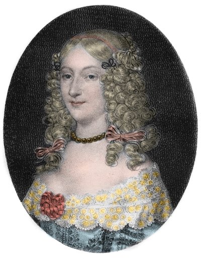 Portret van Anne-Geneviève de Bourbon-Condé (1619-1679), hertogin van Longueville - gravure 19e eeuw door Unknown artist