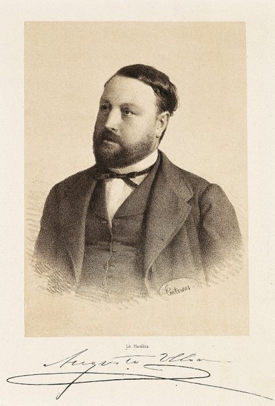 Portret van Augusto Ulloa (1823-1879), Spaanse politicus. Gravure Madrid, Nationale Bibliotheek. door Unknown artist
