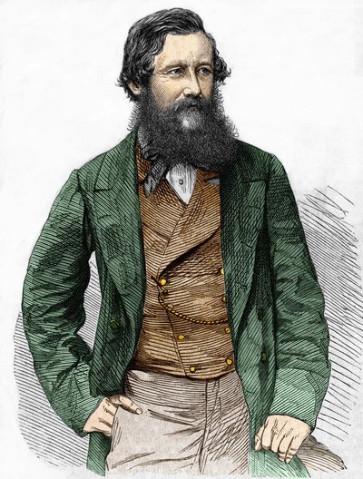 Portret van kapitein Speke, Britse ontdekkingsreiziger (1827 - 1864) door Unknown artist