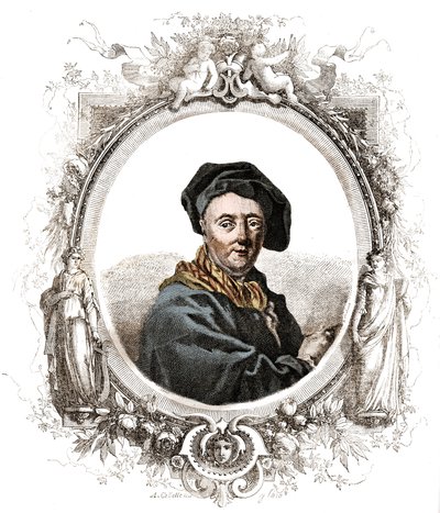 Portret van Carle Van Loo (1705-1765), Franse schilder. door Unknown artist
