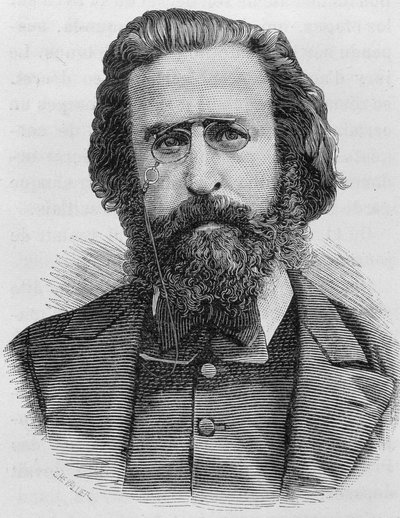 Portret van Charles Théophile Ferré (1845 - 1871). Gravure van het einde van de 19e eeuw in 