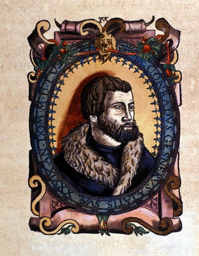 Portret van Conrad Gesner (1516 - 1565) arts uit Zürich na de Historia Animalium door Conrad Gesner, Tiguri 1560. Biblioteca nazionale Braidense. Milaan door Unknown artist