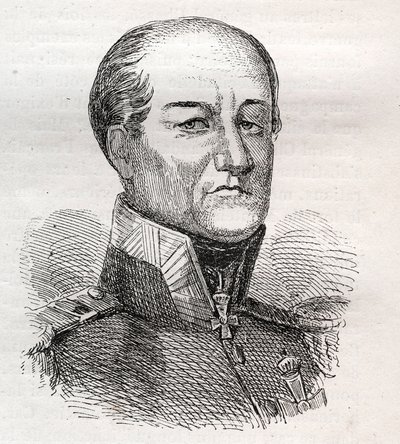 Portret van David Hendrik, Baron Chasse 1765-1849 - gravure door Unknown artist