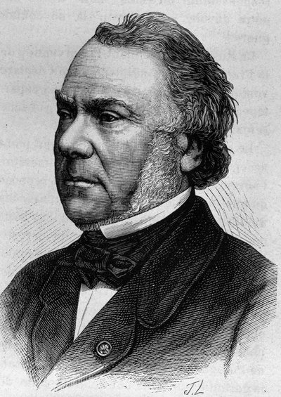 Portret van Delangle. Gravure uit het einde van de 19e eeuw in 
