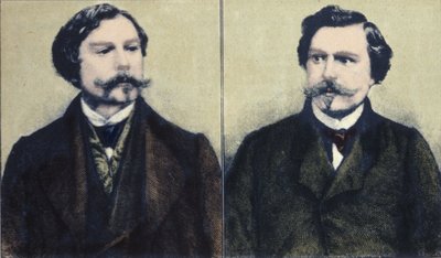 Portret van Edmond Goncourt (1822-1896) en Jules Goncourt (1830-1870) broers schrijvers door Unknown artist