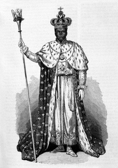 Portret van Faustin Soulouque (1782-1867) alias Faustin I, Keizer van Haïti van 1847 tot 1859 Gravure uit 1856 door Unknown artist
