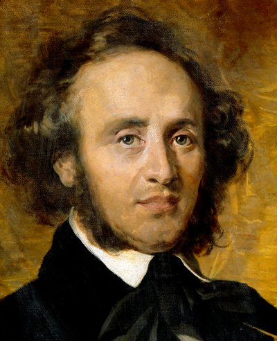 Portret van Felix Mendelssohn Bartholdy (1809-1847) Duitse componist door Unknown artist