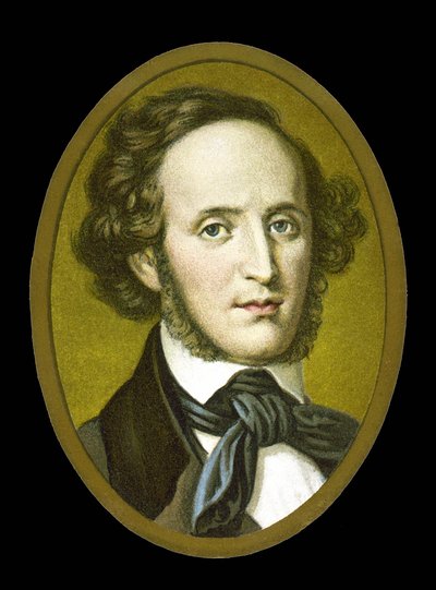 Portret van Félix Mendelssohn - Bartholdy (1809 - 1847) Duitse componist door Unknown artist