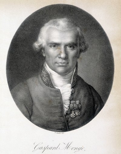 Portret van Gaspard Monge, Comte de Peluse (1746 - 1818), Franse wiskundige - gravure door Unknown artist