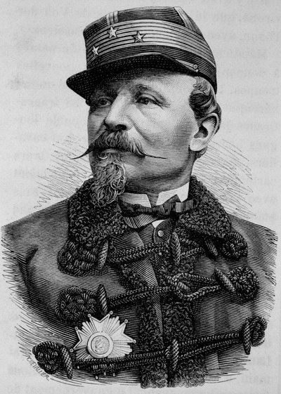 Portret van Generaal Chanzy (1823 - 1883). Gravure uit het einde van de 19e eeuw in 