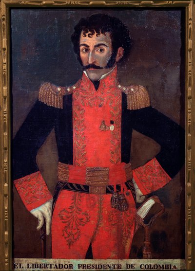 Portret van generaal Santander, Colombiaanse militair en staatsman door Unknown artist