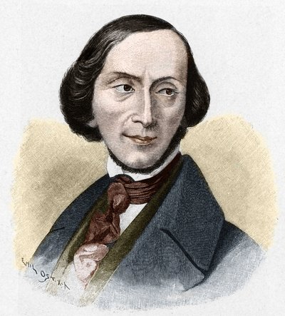 Portret van Hans Christian Andersen (1805-1875), Deense schrijver. door Unknown artist