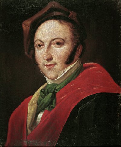 Portret van de Italiaanse componist Gioacchino Rossini door Unknown artist