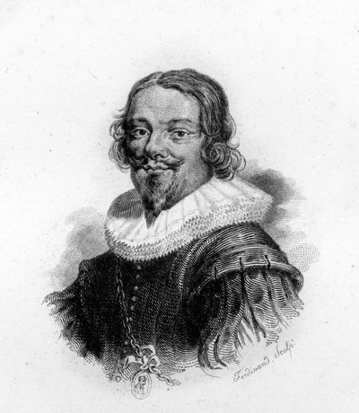 Portret van Jacques Callot (1592 - 1635), Franse graveur en tekenaar, gravure uit de 19e eeuw door Unknown artist