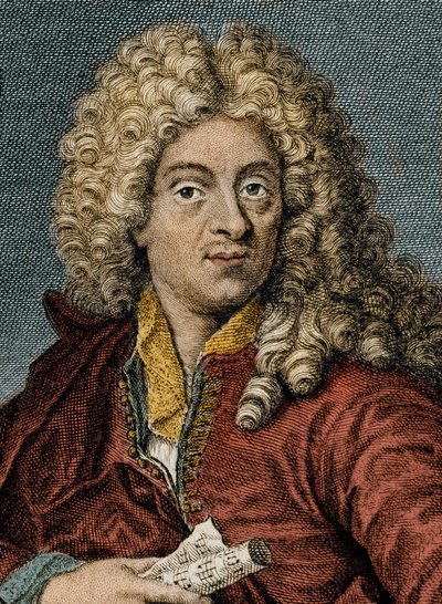 Portret van Jean-Baptiste Lully gravure 19e eeuw - Portret van Jean Baptiste (Lully (Giovanni Battista Lulli) (1632-1687) door Unknown artist