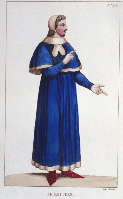 Portret van Jan II de Goede (1319 - 1364), Koning van Frankrijk gravure uit 1830 door Unknown artist