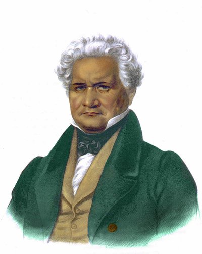 Portret van John Ridge, gravure 1838 door Unknown artist