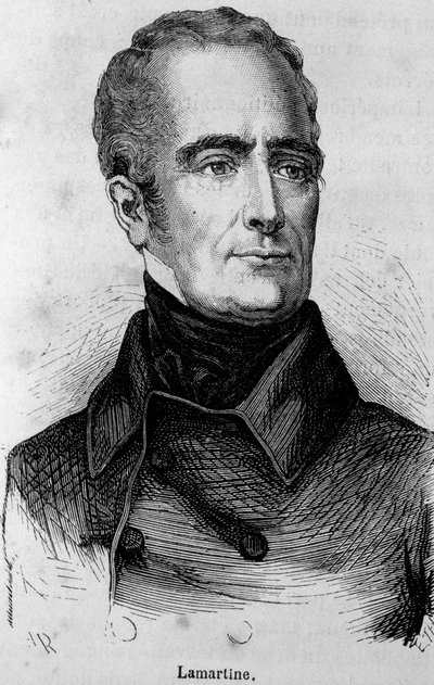 Portret van Lamartine, Franse dichter (1790 - 1869) door Unknown artist