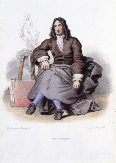 Portret van Le Puget (Pierre Puget) Franse beeldhouwer, schilder en architect (1620-1694) - in 