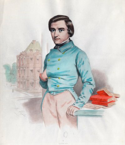 Portret van Louis Blanc (1811 - 1882), Franse politicus en historicus. Gravure uit de 19e eeuw. Privécollectie. door Unknown artist