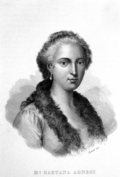 Portret van Maria Gaetana Agnesi (1718-1799) Italiaanse geleerde polyglot filosoof door Unknown artist