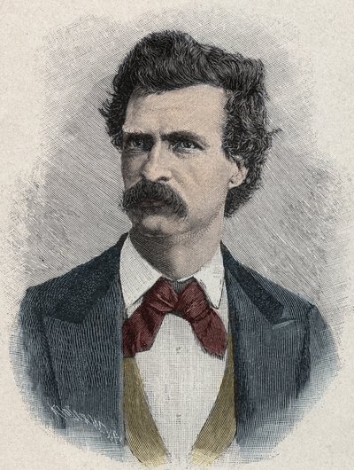 Portret van Mark Twain (Samuel Langhorne Clemens) door Unknown artist