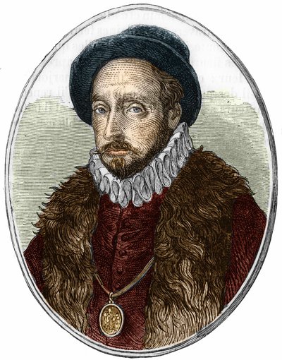 Portret van Michel de Montaigne (1533-1592), Franse schrijver. door Unknown artist