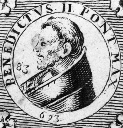 Portret van paus Benedictus II door Unknown artist