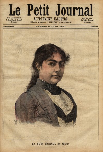 Portret van koningin Nathalie van Servië door Unknown artist