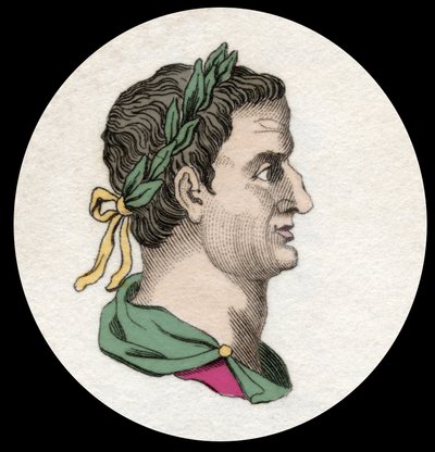 Portret van Servius Sulpicius Galba (3 v.Chr.-69 n.Chr.), Romeinse keizer. Gravure uit de 19e eeuw door Unknown artist