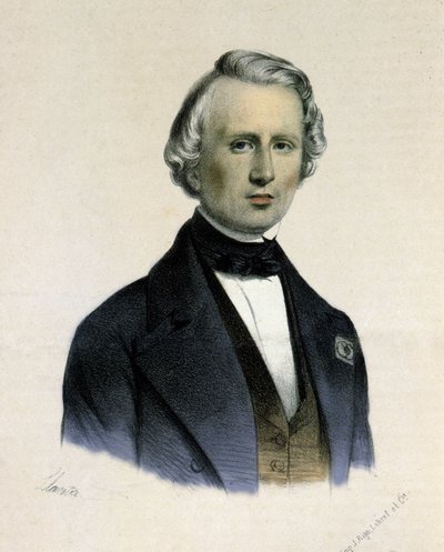 Portret van Urbain Jean Joseph Le Verrier, Franse wiskundige en astronoom (1811-1877). Hij is de eerste waarnemer van de planeet Neptunus door Unknown artist