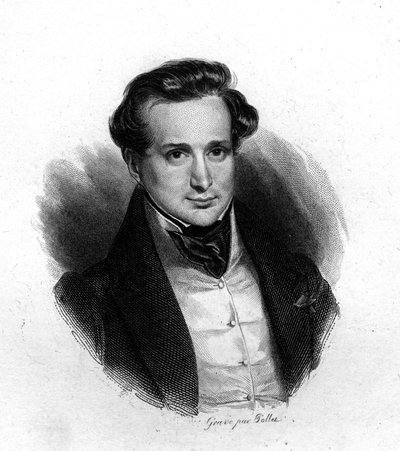 Portret van Victor Hugo, ets door Pollet, 19e eeuw door Unknown artist