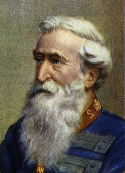 Portret van William Booth, predikant van de Methodistenkerk en oprichter van het Leger des Heils. door Unknown Artist