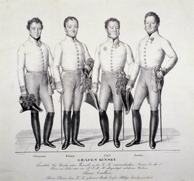 Portret van prinsen van de Kinsky-familie uit Bohemen: Christian, Franz, Carl en Anton door Unknown artist