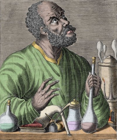 Portret van de Arabische chemicus Geber (Jabir ibn Hayyan) Jabir ibn Hayyan (721-776). door Unknown artist