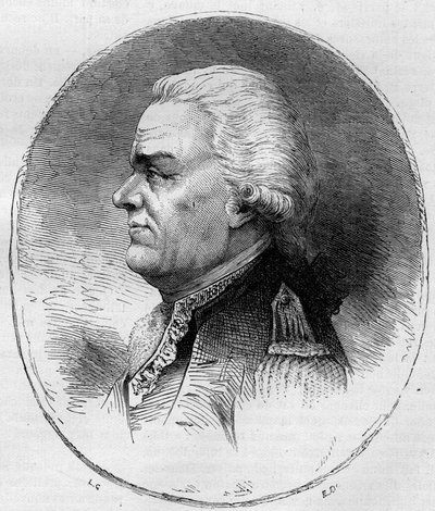 Portret van de Graaf van Grasse (François Joseph Paul, Markies de Grasse Tilly) (1722-1788), Franse admiraal die deelnam aan de Amerikaanse Onafhankelijkheidsoorlog (1775-1783). Gravure uit 1881 door Unknown artist
