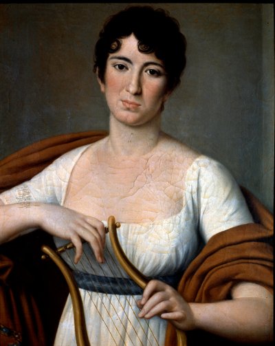 Portret van de Spaanse zangeres Isabelle Colbran (1785-1845) Anoniem schilderij uit de 19e eeuw. Bologna, Civico Museo Biblioteca Musicale door Unknown artist