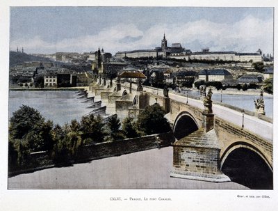 Praag, Karelsbrug, eind 19e eeuw door Unknown artist
