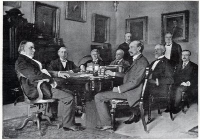 President McKinley en zijn kabinet in het Witte Huis door Unknown artist