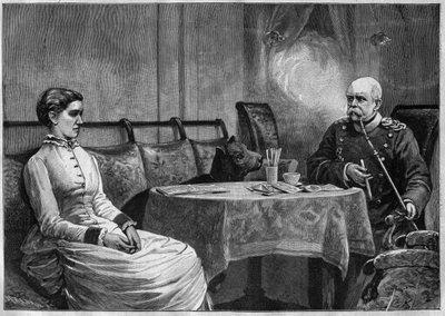 Prins Otto von Bismarck en zijn vrouw, Johanna - gravure 1887 door Unknown artist