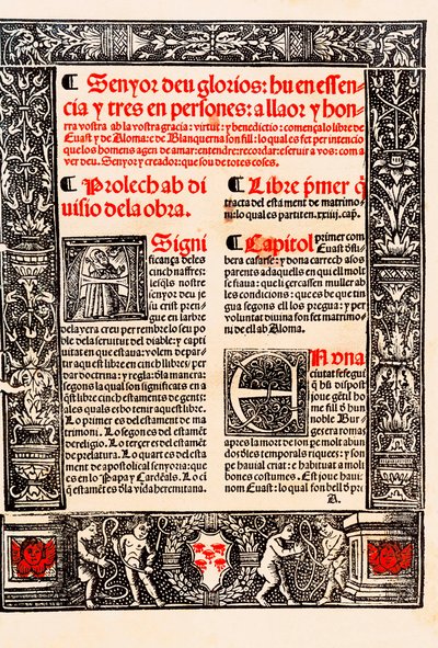 Proloog van "Blanquerna" door Raymond Lulle in het Catalaans Ramon Llull, in het Spaans Raimundo Lulio (Lullo) (Lull), Catalaanse filosoof, theoloog en dichter (1235-1315) door Unknown artist