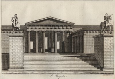 Propylees (Propilei) (acropolis van Athene) gravure uit 